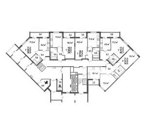 2-к квартира, строящийся дом, 55м2, 1/17 этаж