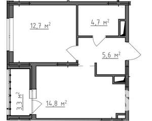 1-к квартира, вторичка, 39м2, 9/9 этаж