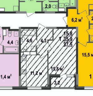 1-к квартира, вторичка, 38м2, 11/17 этаж