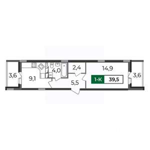 1-к квартира, вторичка, 40м2, 10/17 этаж