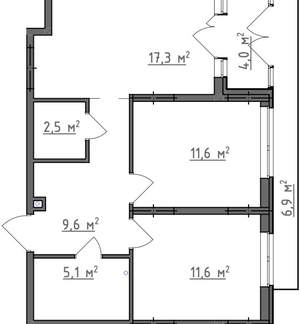 2-к квартира, вторичка, 62м2, 1/9 этаж