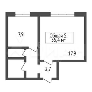 1-к квартира, вторичка, 38м2, 5/5 этаж