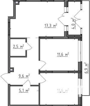 2-к квартира, вторичка, 62м2, 1/9 этаж