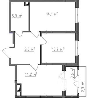 2-к квартира, вторичка, 56м2, 4/9 этаж