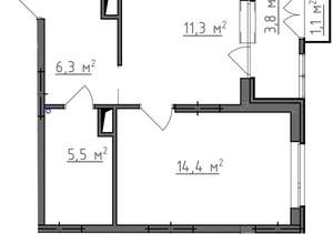 1-к квартира, вторичка, 40м2, 4/9 этаж