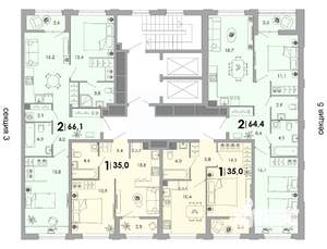 2-к квартира, вторичка, 64м2, 2/17 этаж