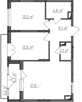 2-к квартира, вторичка, 66м2, 4/9 этаж