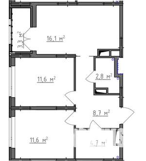 2-к квартира, вторичка, 57м2, 9/9 этаж
