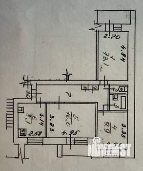 3-к квартира, вторичка, 63м2, 5/9 этаж