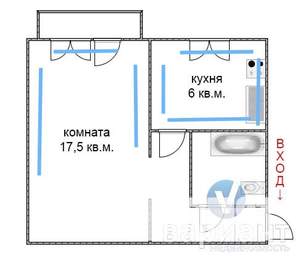 1-к квартира, вторичка, 32м2, 3/5 этаж
