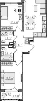 2-к квартира, вторичка, 63м2, 5/9 этаж