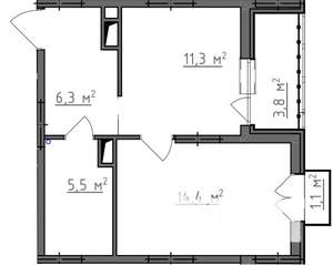 1-к квартира, вторичка, 40м2, 7/9 этаж