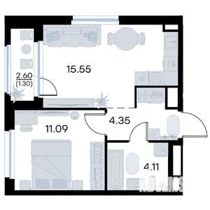 1-к квартира, вторичка, 36м2, 16/17 этаж