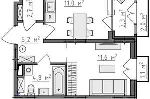 1-к квартира, вторичка, 38м2, 5/9 этаж