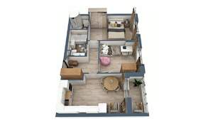 2-к квартира, строящийся дом, 59м2, 1/17 этаж