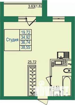 Студия квартира, вторичка, 37м2, 4/8 этаж