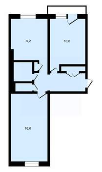 2-к квартира, вторичка, 46м2, 5/5 этаж