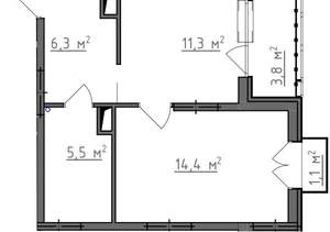 1-к квартира, вторичка, 40м2, 5/9 этаж