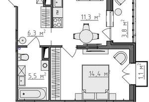 1-к квартира, вторичка, 40м2, 7/9 этаж