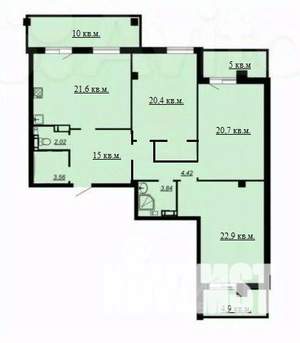 3-к квартира, вторичка, 110м2, 3/14 этаж