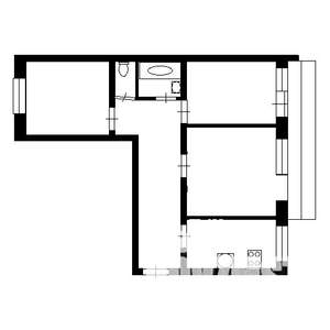 3-к квартира, вторичка, 68м2, 1/5 этаж