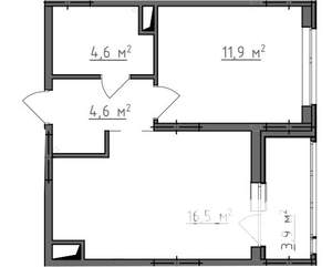 1-к квартира, вторичка, 40м2, 6/9 этаж