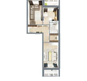 2-к квартира, строящийся дом, 60м2, 12/17 этаж