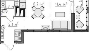 Студия квартира, вторичка, 29м2, 9/9 этаж