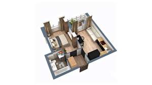 1-к квартира, строящийся дом, 40м2, 1/17 этаж