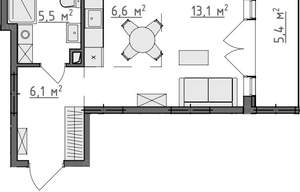 Студия квартира, вторичка, 34м2, 1/9 этаж