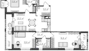 3-к квартира, вторичка, 89м2, 3/9 этаж
