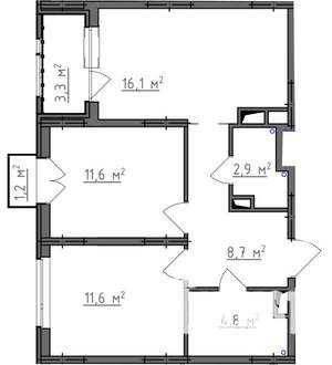 2-к квартира, вторичка, 58м2, 5/9 этаж