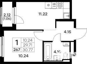 1-к квартира, вторичка, 31м2, 7/17 этаж