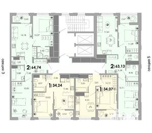 2-к квартира, вторичка, 65м2, 4/17 этаж