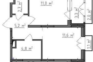 1-к квартира, вторичка, 38м2, 5/9 этаж