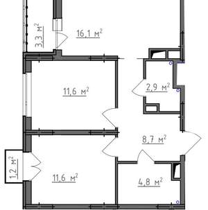 2-к квартира, вторичка, 58м2, 8/9 этаж