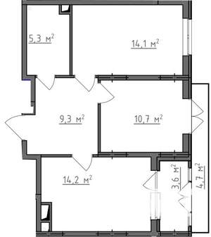 2-к квартира, вторичка, 57м2, 3/9 этаж