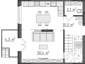 2-к квартира, вторичка, 79м2, 1/9 этаж