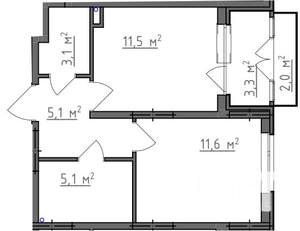 1-к квартира, вторичка, 39м2, 2/9 этаж