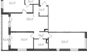 3-к квартира, вторичка, 92м2, 7/9 этаж
