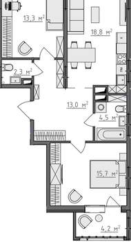 2-к квартира, вторичка, 70м2, 5/9 этаж