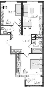 2-к квартира, вторичка, 70м2, 5/9 этаж