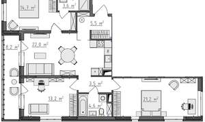 3-к квартира, вторичка, 92м2, 6/9 этаж