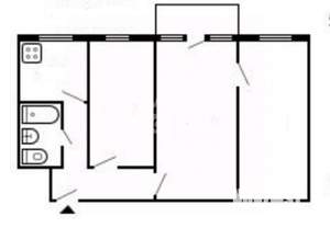 3-к квартира, вторичка, 57м2, 2/5 этаж