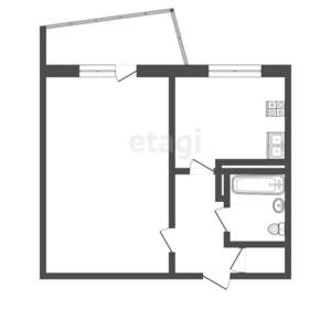 1-к квартира, вторичка, 38м2, 1/9 этаж