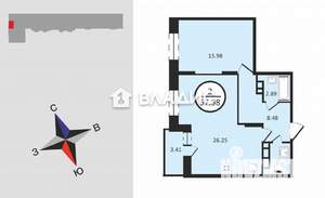 2-к квартира, вторичка, 58м2, 9/18 этаж