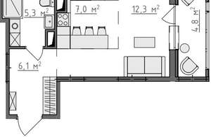 Студия квартира, вторичка, 33м2, 7/9 этаж