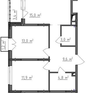 2-к квартира, вторичка, 59м2, 2/9 этаж