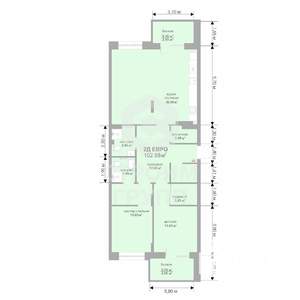 2-к квартира, вторичка, 102м2, 12/17 этаж