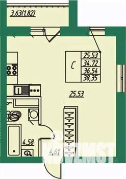 Студия квартира, вторичка, 37м2, 2/8 этаж